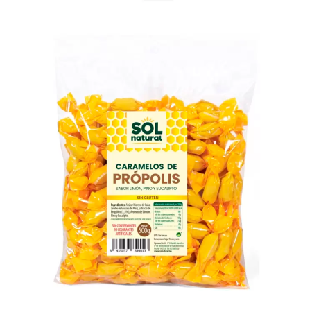 CARAMELOS DE PRÓPOLIS, CON EUCALIPTO, PINO Y LIMÓN 500 GR DE SOLNATURAL