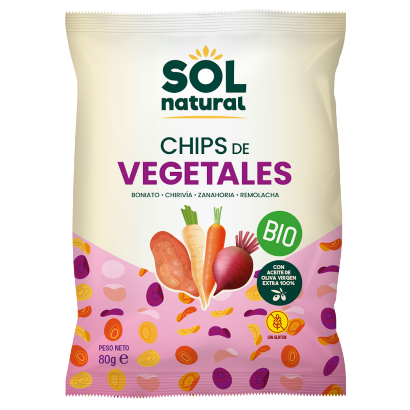 CHIPS VEGETALES 80 GR BIO SIN GLUTEN DE SOLNATURAL