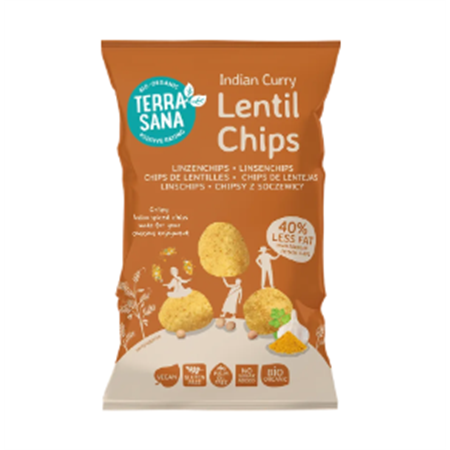 CHIPS DE LENTEJA + CURRY HINDU 75 GR DE TERRASANA