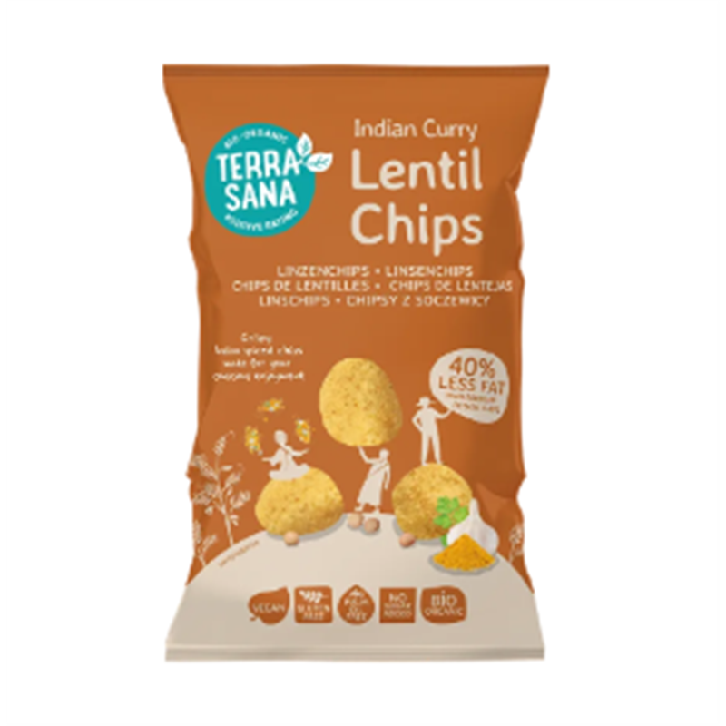 CHIPS DE LENTEJA + CURRY HINDU 75 GR DE TERRASANA
