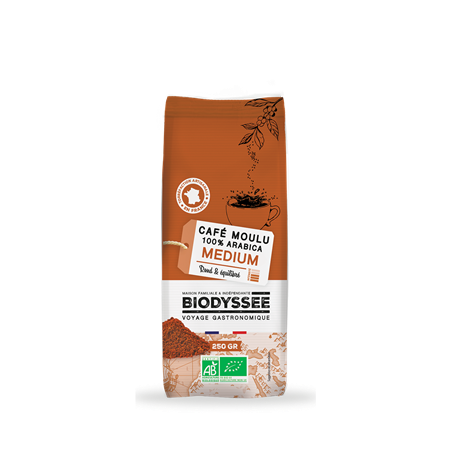 CAFE MOLIDO MEDIO 100% ARABICA BIO 250G DE BIODYSSEE