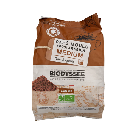 CAFE MOLIDO MEDIO 100% ARABICA BIO 500G DE BIODYSSEE