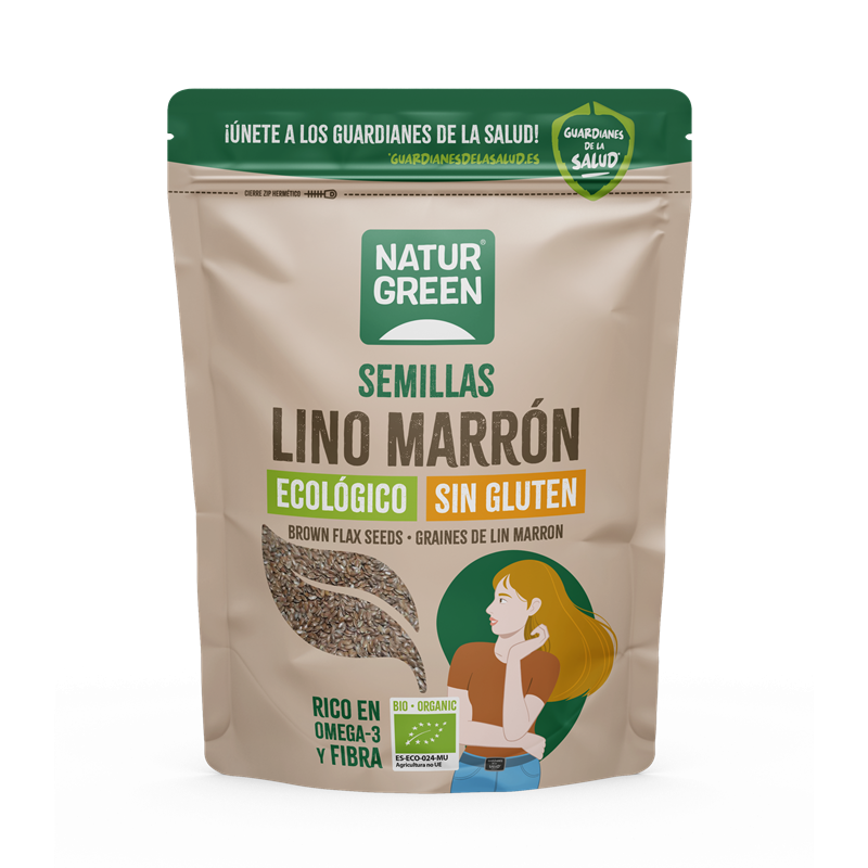 SEMILLAS DE LINO MARRON 500 GR BIO DE NATURGREEN