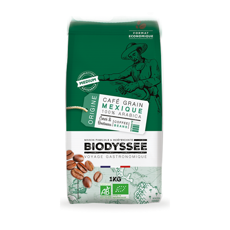CAFE EN GRANO MEXICO 100% ARABICA BIO 1 Kg (BIODYSSEE)