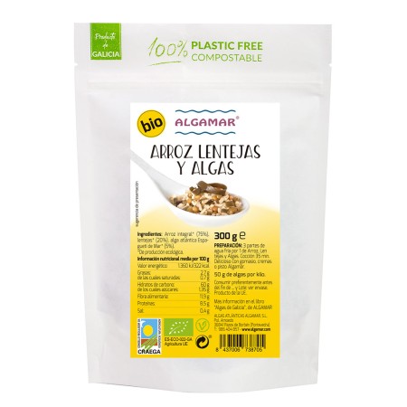 ARROZ, LENTEJAS Y ALGAS 300GR BIO DE ALGAMAR