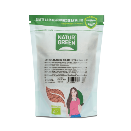 ARROZ JAZMÍN ROJO INTEGRAL SIN GLUTEN 500 GR DE NATURGREEN