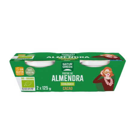 POSTRE NATURGREEN ALMENDRA CACAO 2X125 GR