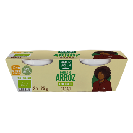 POSTRE NATURGREEN ARROZ RICE CACAO ECO 2X125 GR