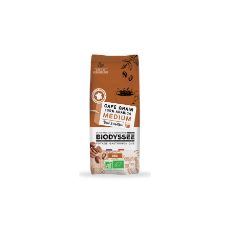 CAFE EN GRANO MEDIO 100% ARABICA BIO 1 Kg DE BIODYSSEE