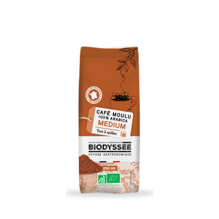 CAFE MOLIDO MEDIO 100% ARABICA BIO 250G DE BIODYSSEE