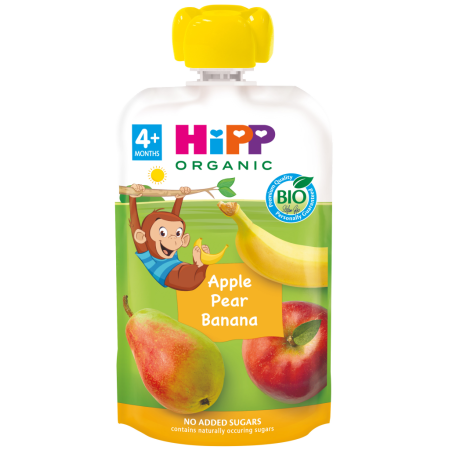 POUCHE MONO MANZANA PERA PLATANO 100 GR DE HIPP BIO