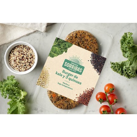 HAMBURGUESA BURGUER KALE Y 3 QUINOAS ECO 160 GR DE...
