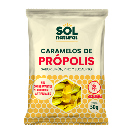 CARAMELOS DE PRÓPOLIS, CON EUCALIPTO, PINO Y LIMÓN 50 GR...