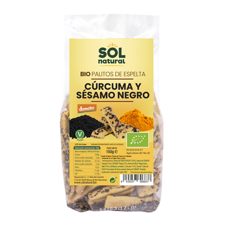 PALITOS CURCUMA Y SESAMO NEGRO 150g BIO DE SOLNATURAL