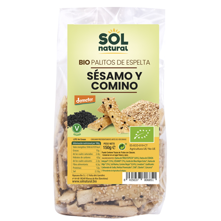 PALITOS SESAMO Y COMINO NEGRO 150g BIO DE SOLNATURAL