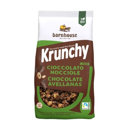 KRUNCHY CHOCO NEGRO CON AVELLANAS BIO 350 GR DE BARNHOUSE