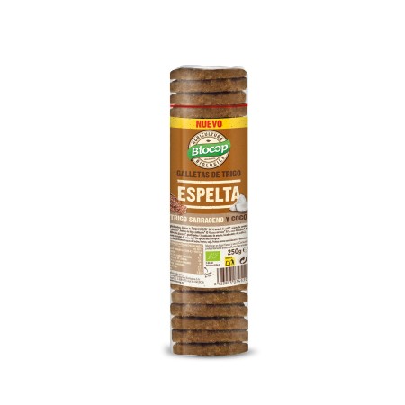 GALLETA TRIGO ESPELTA SARRACENO COCO 220G DE BIOCOP