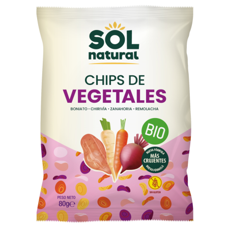 CHIPS VEGETALES 80 GR BIO SIN GLUTEN DE SOLNATURAL