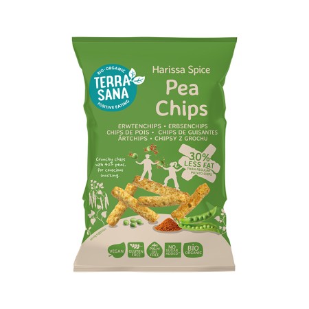 CHIPS DE GUISANTE con epecias harissa 75g BIO S/G VEGAN...