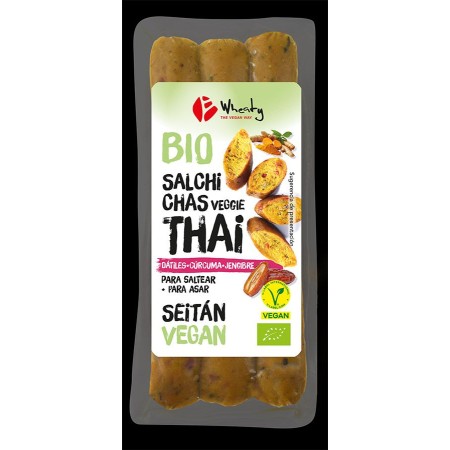 SALCHICHAS VEGGIE THAI 120G DE WHEATY