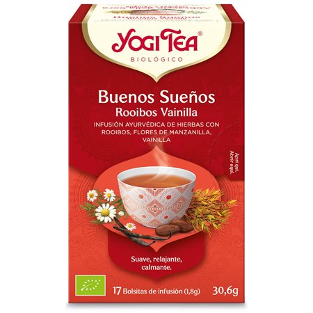 YOGI TEA BUENOS SUEÑOS ROOIBOS VAINILLA 17 BOLSITAS
