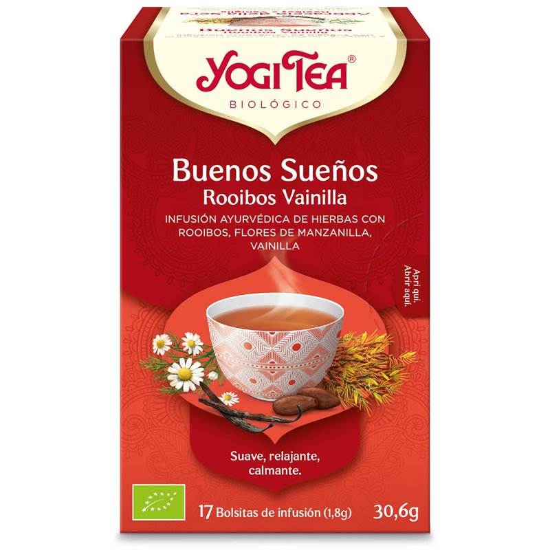 YOGI TEA BUENOS SUEÑOS ROOIBOS VAINILLA 17 BOLSITAS
