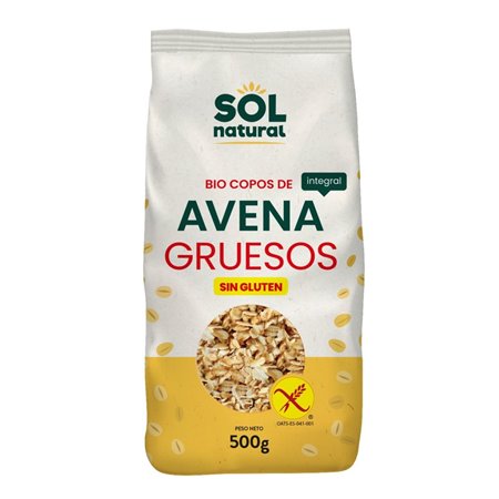 COPOS DE AVENA GRUESOS SIN GLUTEN 500 GR BIO DE SOLNATURAL