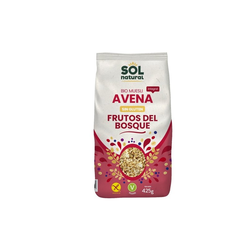 MUESLI DE AVENA FRUTOS DEL BOSQUE SIN GLUTEN 425 GR BIO DE SOLNATURAL