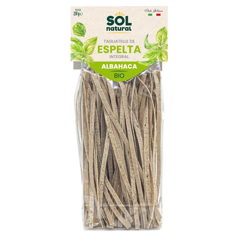 TAGLIATELLE O CINTAS DE ESPELTA DE ALBAHACA 250 GR BIO DE SOLNATURAL