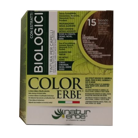 BIO COLOR ERBE Nº 15 RUBIO DORADO 130 ML DE BIO NATUR ERBE