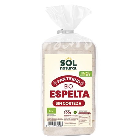 PAN DE MOLDE TIERNO DE ESPELTA SIN CORTEZA DE 300 GR DE SOLNATURAL