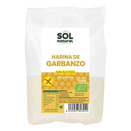 HARINA DE GARBANZOS SIN GLUTEN BIO 500 GR DE SOLNATURAL