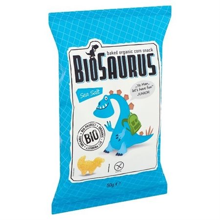 SNACKS BIOSAURUS CON SAL MARINA SIN GLUTEN 50 GR BIO DE SOLNATURAL