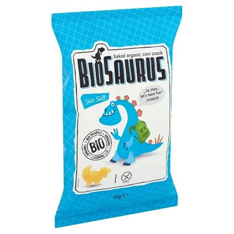 SNACKS BIOSAURUS CON SAL MARINA SIN GLUTEN 50 GR BIO DE SOLNATURAL