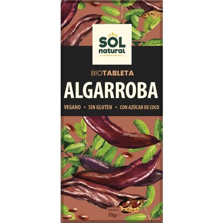 TABLETA ALGARROBA SIN GLUTÉN VEGANO 70 GR BIO DE SOLNATURAL