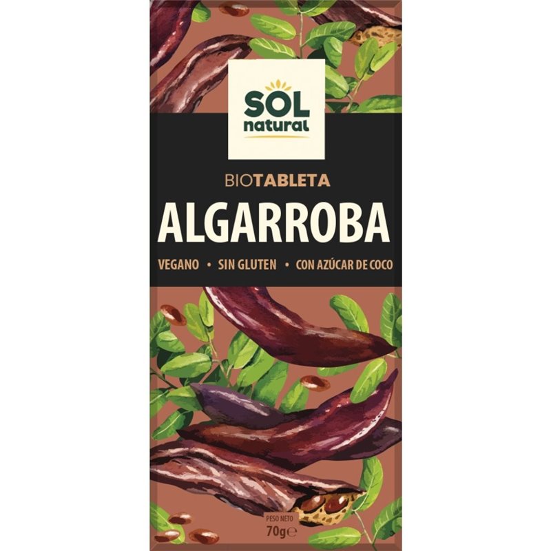 TABLETA ALGARROBA SIN GLUTÉN VEGANO 70 GR BIO DE SOLNATURAL