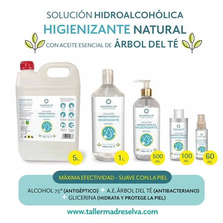 SOLUCION HIDROALCOHÓLICA 500 ML NATURAL DE TALLER MADRESELVA