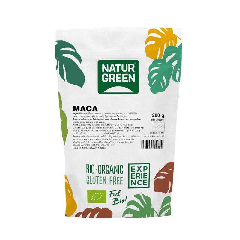 EXPERIENCE MACA ANDINA BIO DOYPACK 200 GR EN POLVO DE NATURGREEN