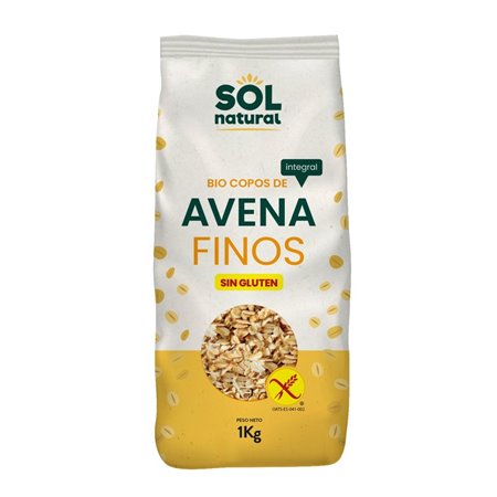 COPOS DE AVENA FINOS SIN GLUTEN 1 KG DE SOLNATURAL