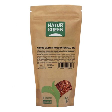 ARROZ JAZMÍN ROJO INTEGRAL SIN GLUTEN 500 GR DE NATURGREEN