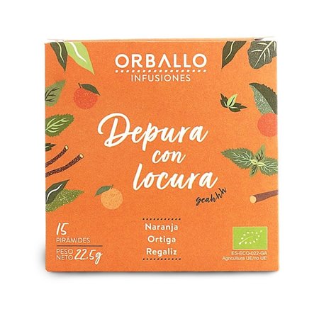 INFUSIÓN "DEPURA CON LOCURA" 15 PIRÁMIDES ECO DE ORBALLO