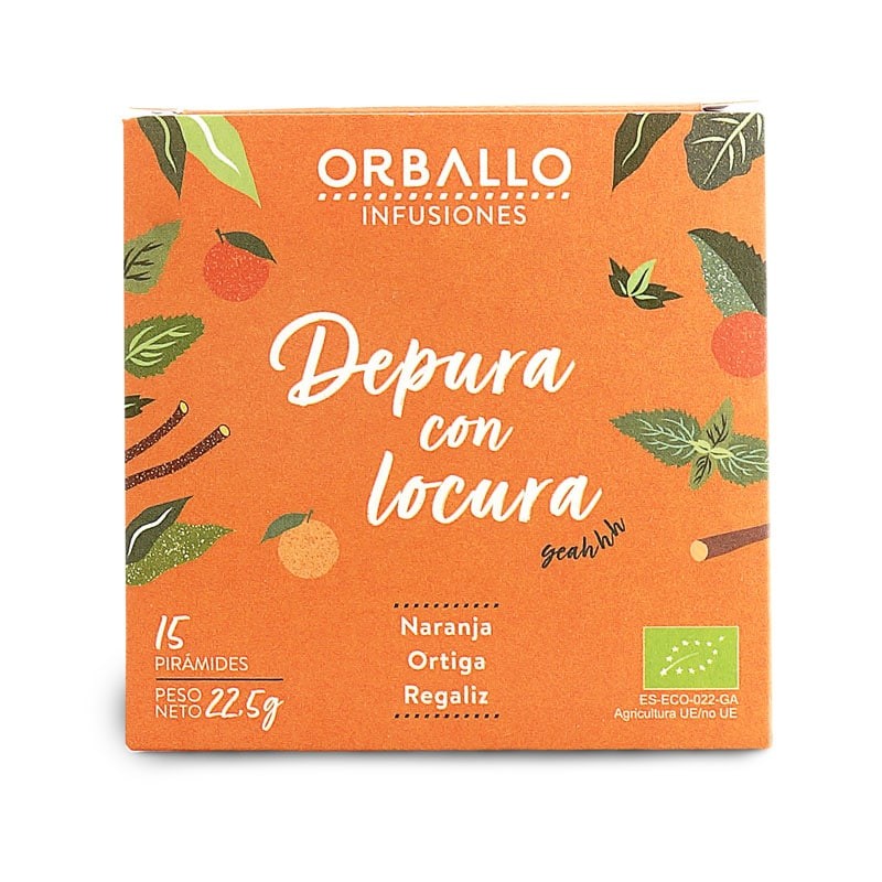 INFUSIÓN "DEPURA CON LOCURA" 15 PIRÁMIDES ECO DE ORBALLO