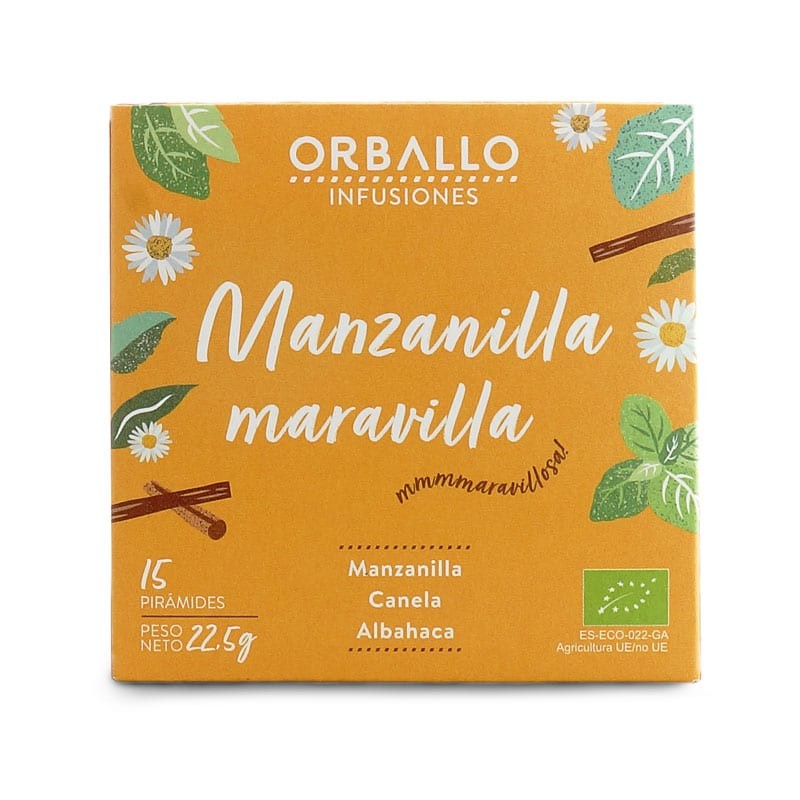 INFUSIÓN "MANZANILLA MARAVILLA" 15 PIRÁMIDES ECO DE ORBALLO