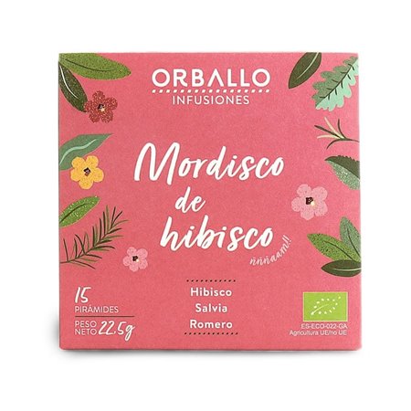 INFUSIÓN "MORDISCO DE HIBISCO" 15 PIRÁMIDES ECO DE ORBALLO