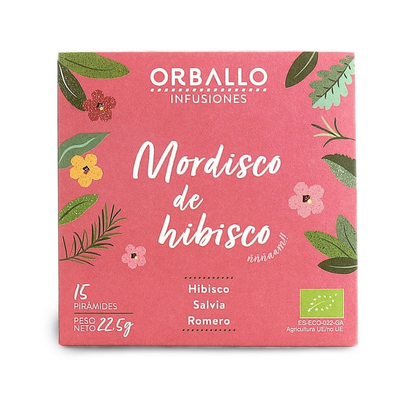 INFUSIÓN "MORDISCO DE HIBISCO" 15 PIRÁMIDES ECO DE ORBALLO