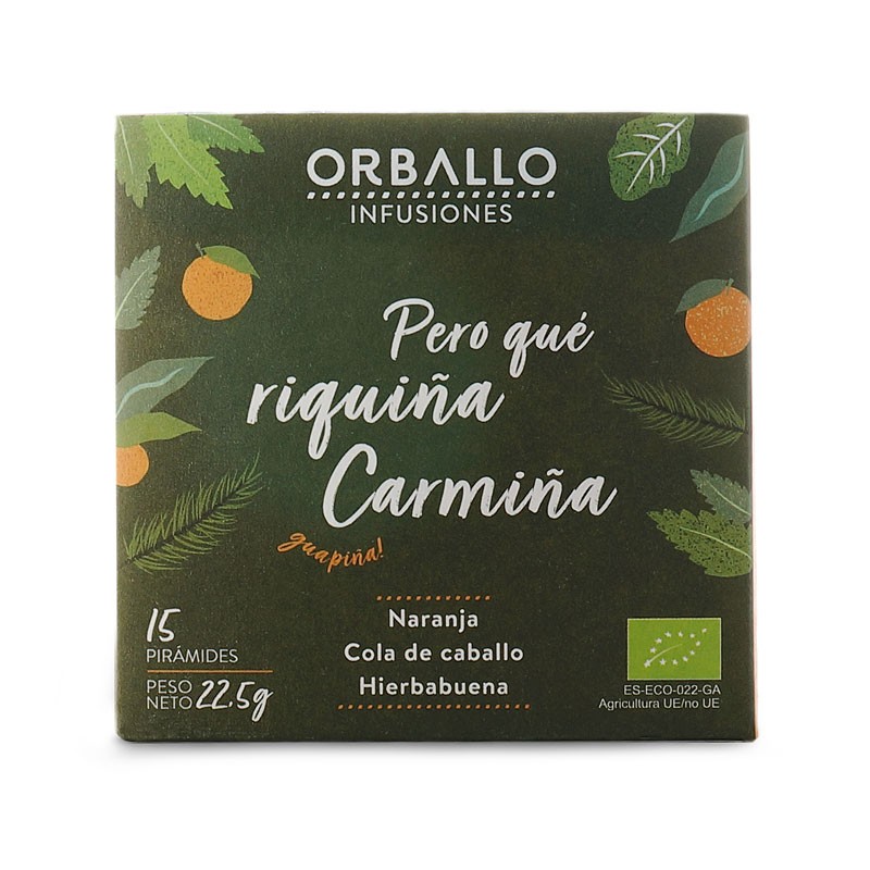 INFUSIÓN "PERO QUE RIQUIÑA CARMIÑA" 15 PIRÁMIDES ECO DE ORBALLO