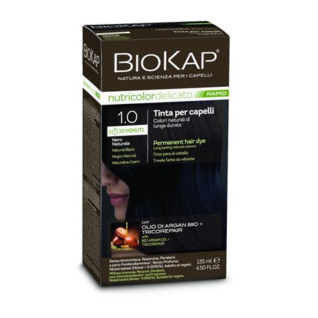 TINTE PERMANENTE BIOKAP RAPID (10 MINUTOS) 1.0 NEGRO NATURAL 135 ML