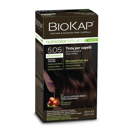 TINTE PERMANENTE BIOKAP RAPID (10 MINUTOS) 5.05 CASTAÑO AVELLANA 135 ML