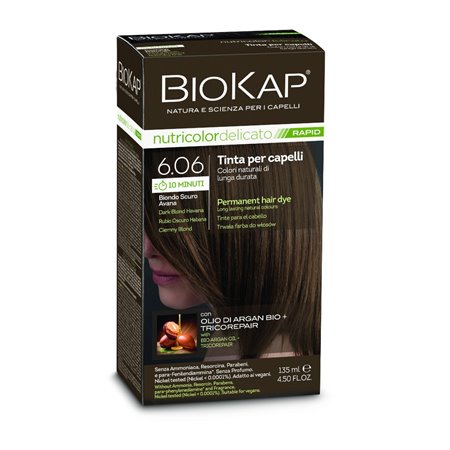TINTE PERMANENTE BIOKAP RAPID (10 MINUTOS) 6.06 RUBIO OSCURO HABANA 135 ML