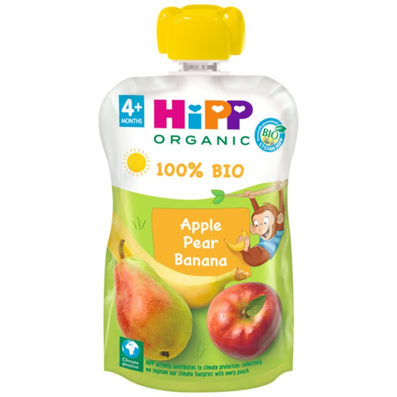 POUCHE MONO MANZANA PERA PLATANO 100 GR DE HIPP BIO